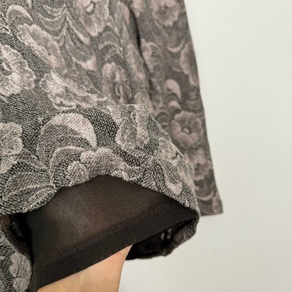 Vintage Jones New York Womens Brown Mesh Blouse Scoop Neck Longsleeve Size Small - Picture 5 of 8